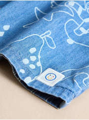 Little Angels Fun Graphics Short Sleeve Denim Dress